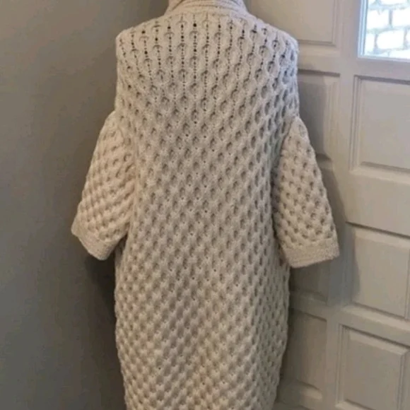 S-L Rare Kim Haller Heavy Knit Merino Wool Blend Open Front Cardigan MSRP $600 - Picture 6 of 16